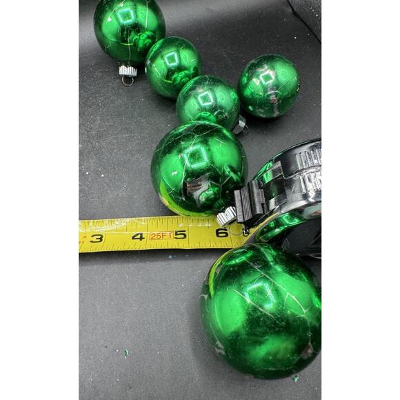 Max Eckardt 1950’s Shiny Brite Mercury Green Glass Christmas Ornaments -LO4 - Picture 9 of 9